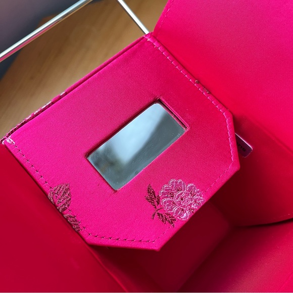 Vintage Valeria Stevens Takeaway Fabric Hot Pink Purse - Picture 7 of 13